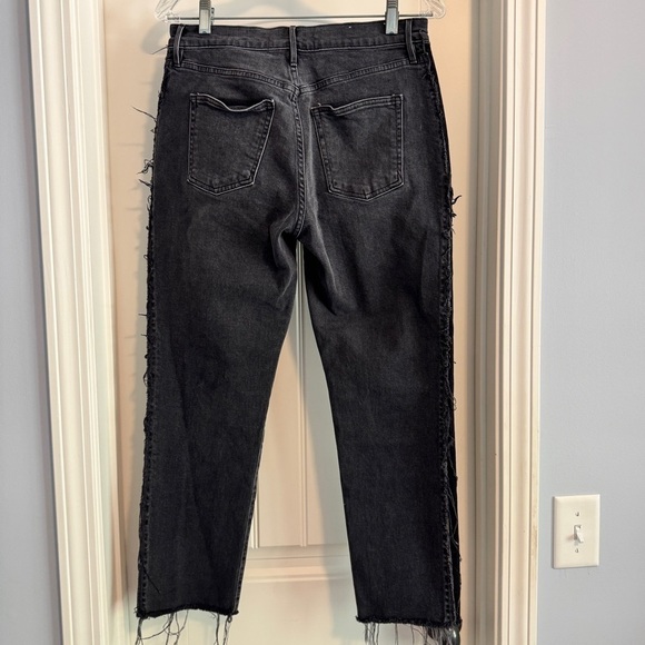 3x1 Made Here Jeans Size 28 in Black Wash ~ Frayed Side Trim Ankle Straight Leg - Picture 2 of 9